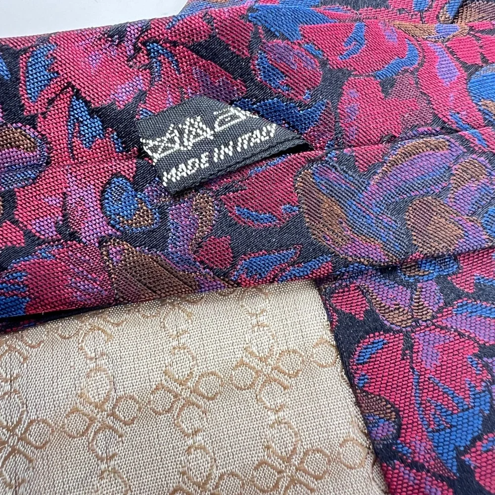 Tino Cosma 100% Silk Men's Tie Lightweight Floral Design‎ Made in Italy